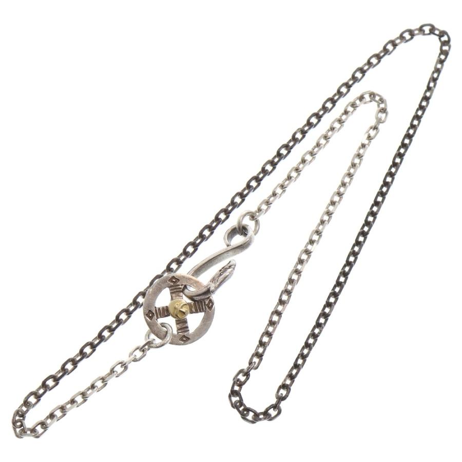 ゴローズ　メタル小　チェーン付き goro's（ゴローズ） メタル付きホイール細角チェーン ネックレス