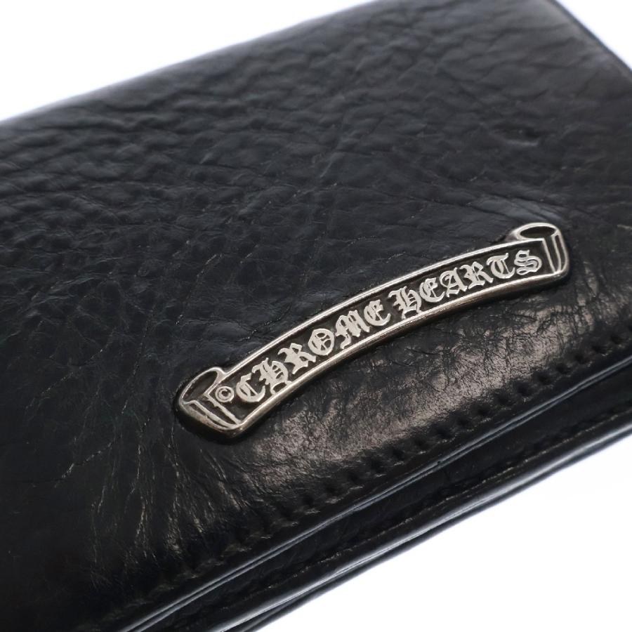【美品】クロムハーツ 3ポケット アーチロゴ レザー カードケース ブラック CHROME HEARTS（クロムハーツ） CRD CSE3PKTWDV1 アーチロゴプレート3