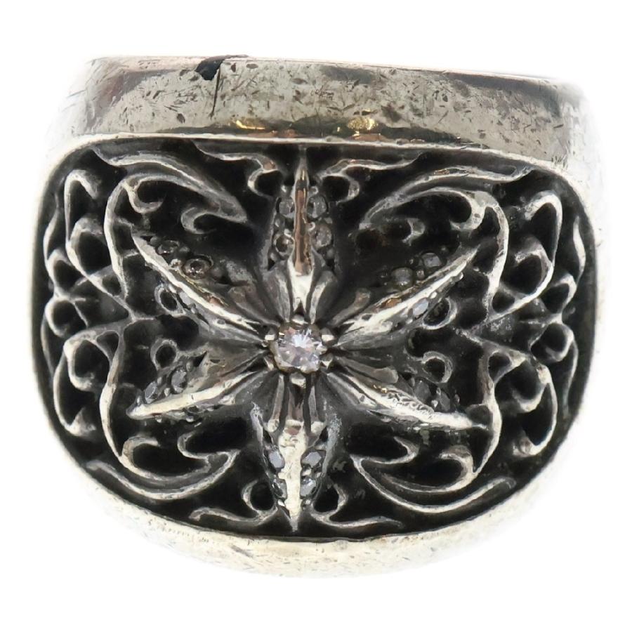 クロムハーツ　クラシックオーバルスター　リング　19号　プラチナ　天然パヴェ クロムハーツ クラシックオーバルスター リング 19号 プラチナ