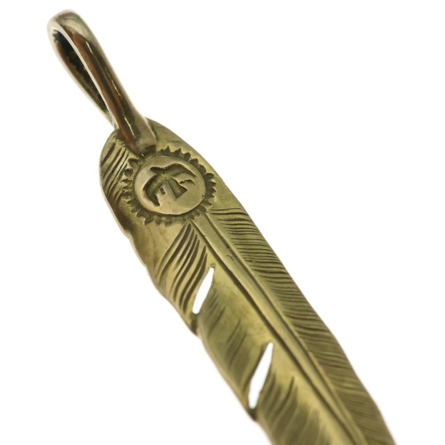 ゴローズハートフェザー(全金)大 ゴローズgoro's金爪先金特大フェザー金ハートフェザー中メタル細角チェーン