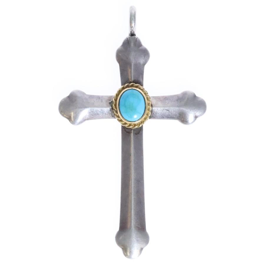 goro's（ゴローズ） 金縄TQ付クロス 裏メタル付き シルバーゴールド