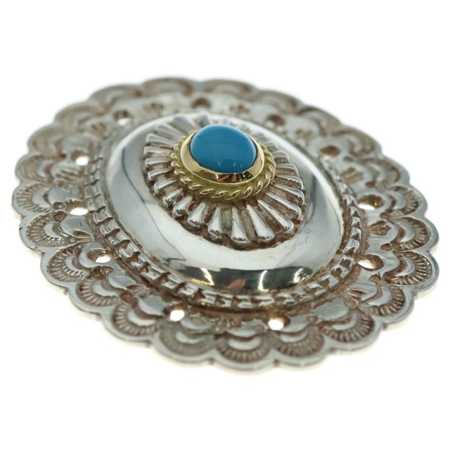 goro's（ゴローズ） 金縄ターコイズ付き特大フラワーコンチョ シルバー