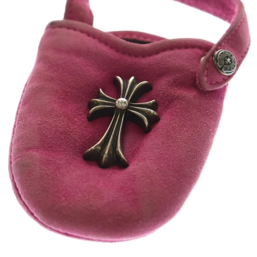 CHROME HEARTS クロムハーツ PHONE POUCH W/CH CROSS スモールCHクロス レザーフォンポーチ ピンク