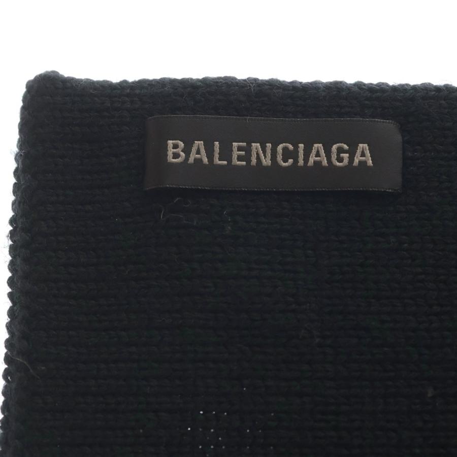 BALENCIAGA バレンシアガ PATCH SCARF パッチロゴスカーフ マフラー 822860 ブラック BALENCIAGA（バレンシアガ） PATCH SCARF パッチロゴスカーフ マフラー