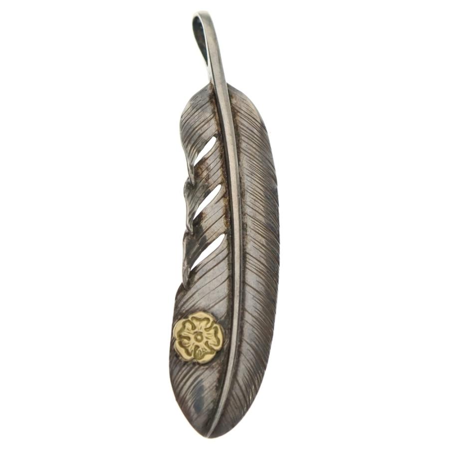 鷲見太郎 ワシミタロウ L old feather 02 S K18 flower metal 18金