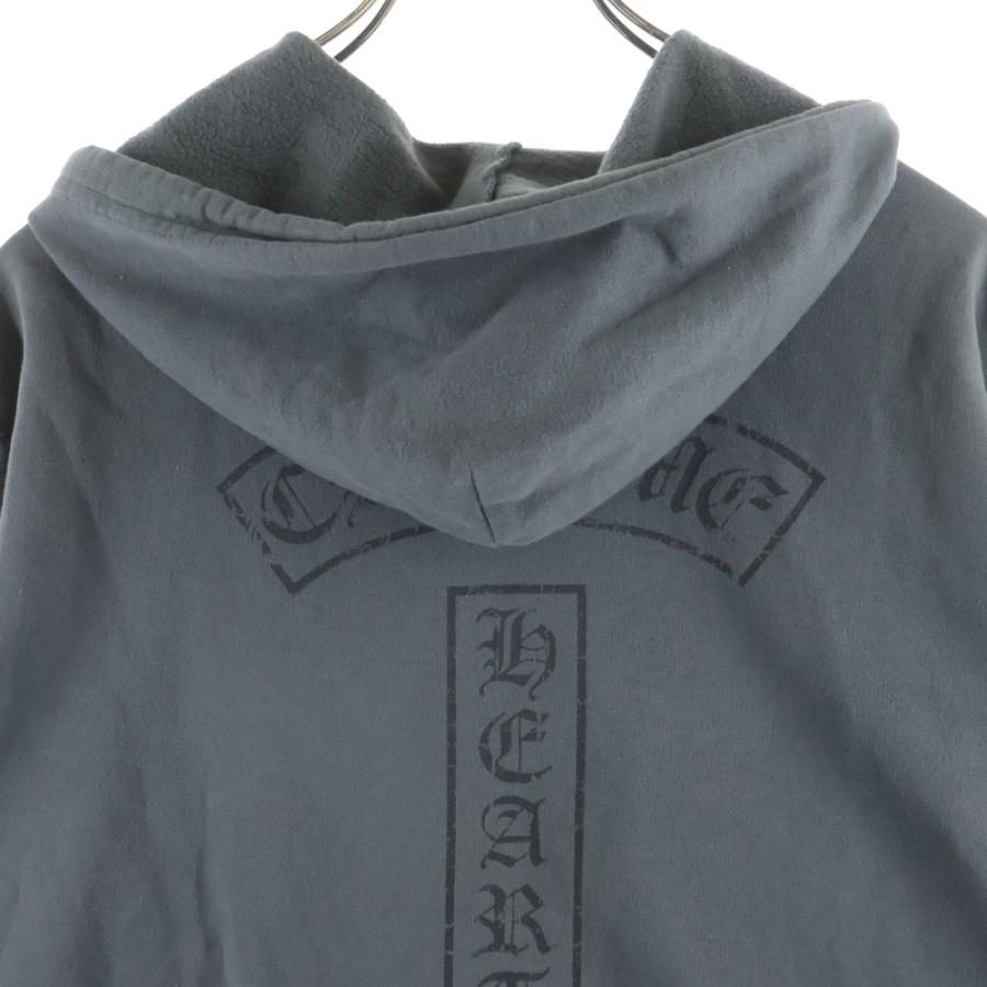 CHROME HEARTS クロムハーツ 霜降り パーカー ダガージップ プリント グレー サイズL 美品 中古 4b013054 CHROME HEARTS（クロムハーツ） OLD T-BAR DAGGER ZIP Tバーダガー