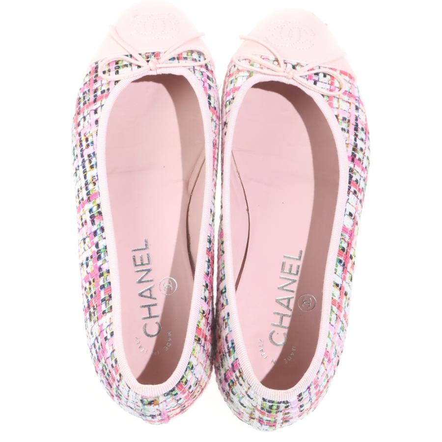 CHANEL（シャネル） バレリーナ ココマーク ツイードフラットシューズ