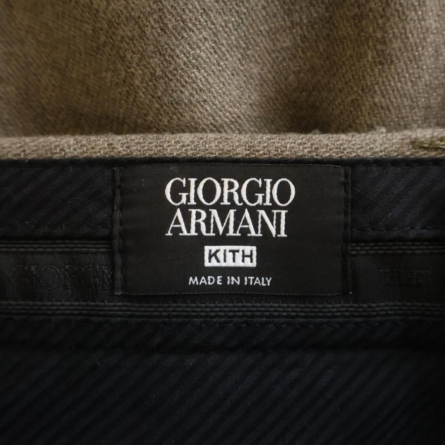 KITH キス 24AW×GIORGIO ARMANI アルマーニ ウールスーツトラウザーズパンツ GM001398E15414 ベージュ KITH（キス） 24AW×GIORGIO ARMANI アルマーニ ウールスーツトラウザー
