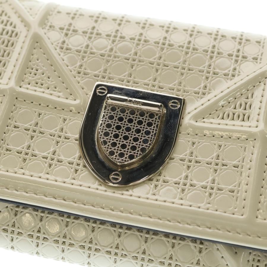 Christian Dior クリスチャンディオール DIORAMA ディオラマ レザー三つ折り財布 コンパクトウォレット ホワイト 10-BO-1106 レディース Christian Dior（クリスチャン・ディオール） DIORAMA ディオラマ
