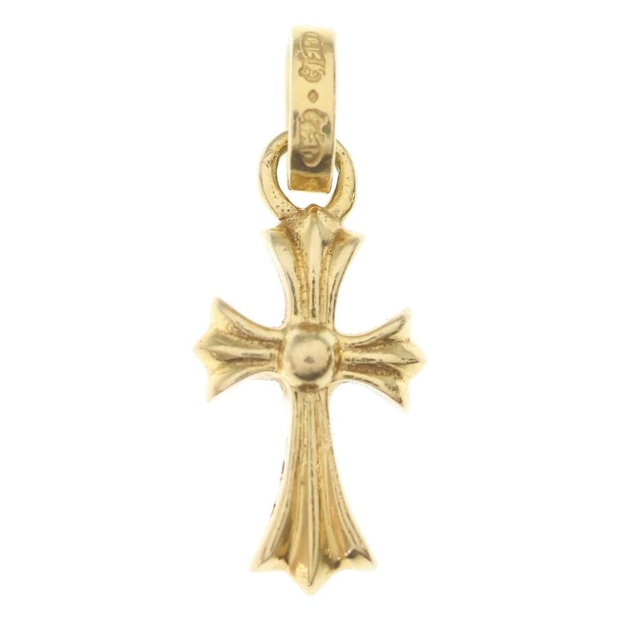 22K ベイビーファットクロス ドロップピアス PAVE ダイヤゴールド CHROME HEARTS（クロムハーツ） 22K CRS BBYFAT P/DIA ベイビー