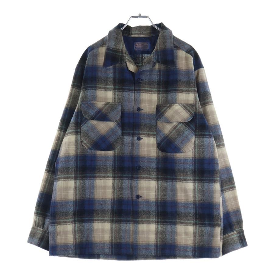 PENDLETON ペンドルトン 70S VINTAGE ヴィンテージ USA製 チェック ウールフランネル 長袖シャツ グレー/ブルー PENDLETON（ペンドルトン） 70S VINTAGE ヴィンテージ USA製 チェック