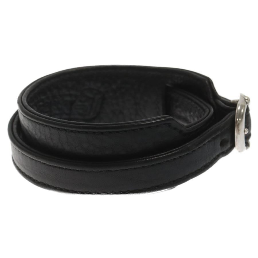 CHROME HEARTS ロックンロール レザーブレスレット レッド/シルバー CHROME HEARTS（クロムハーツ） DOUBLE RR ダブルロックンロール