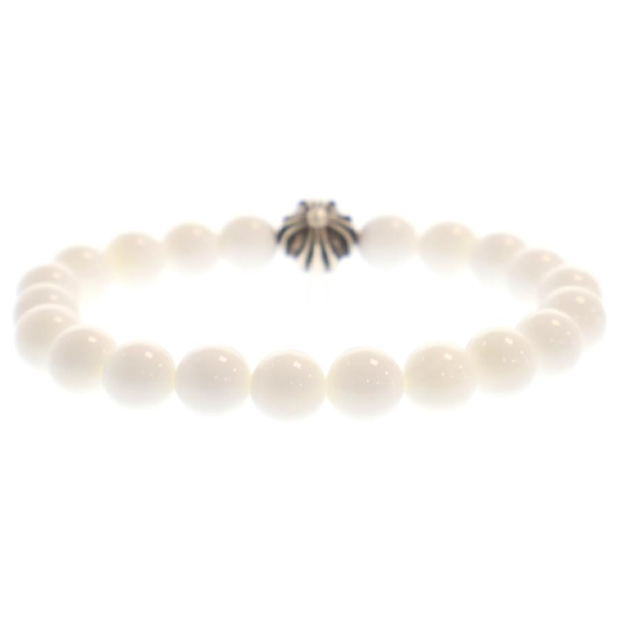 d*2様 クロムハーツ　4シルバーボール　ホワイトビーズ　ブレスレット CHROME HEARTS（クロムハーツ） BEAD 10mmビーズブレス クロスボール