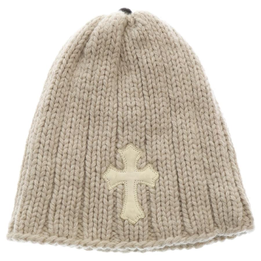 CHROME HEARTS（クロムハーツ） カシミア ビーニー レザークロスパッチ