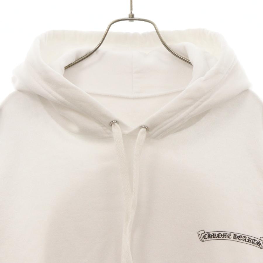 Chrome Heartsホワイト パーカー バックプリント CHROME HEARTS（クロムハーツ） SWTSHRT HD ZIP ジップパーカー アーム