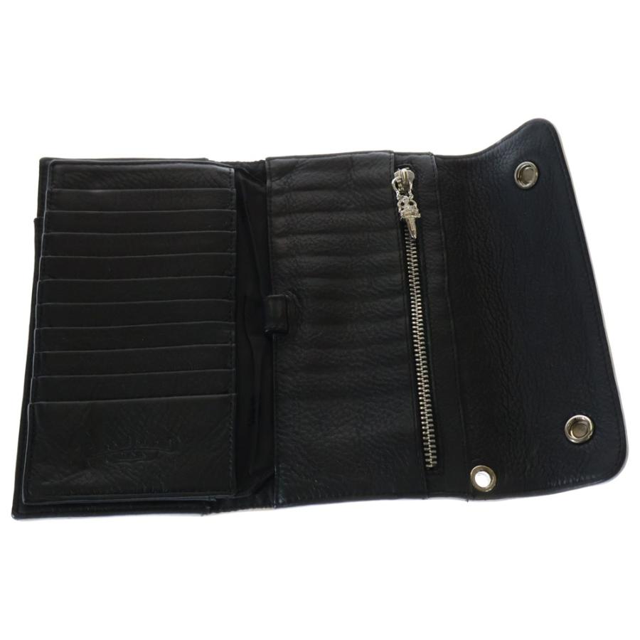 Chrome Hearts WAVE クロームハーツウェーブ　 ブラックレザー CHROME HEARTS（クロムハーツ） WAVE ウェーブ レザーウォレット 財布