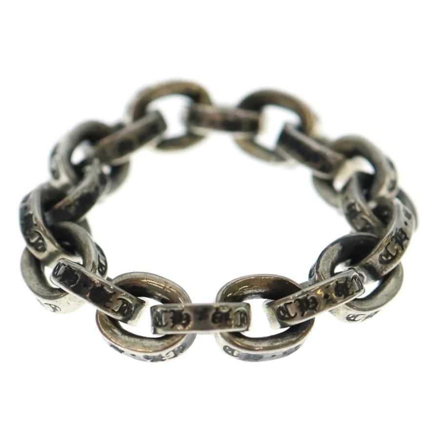 シルバー925素材 純銀 クロム クロスゴム キーパーリング ペーパーチェーン CHROME HEARTS（クロムハーツ） PAPER CHAIN RING ペーパーチェーン