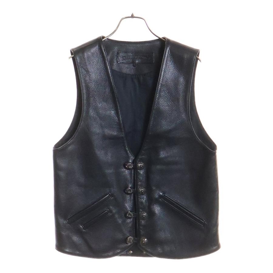だ*け様 CHROME HEARTS クロムハーツ レザー ベスト クロスボール CHROME HEARTS（クロムハーツ） 8B L LNG BCK 8 クロスボール クロス