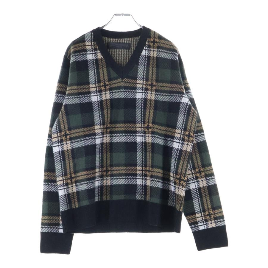 CHROME HEARTS（クロムハーツ） BIG CITY チェック柄Vネックニット