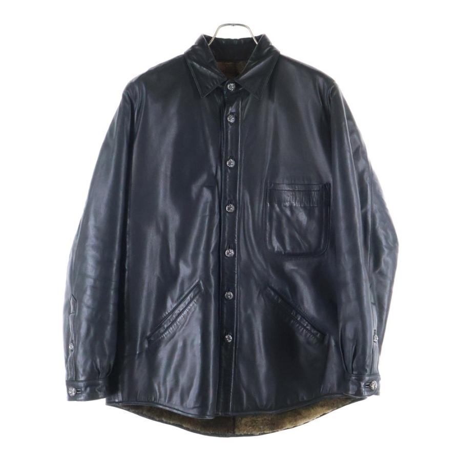 クロムハーツ　レザージャケット　オールド　ライダース　Chrome Hearts CHROME HEARTS（クロムハーツ） クロスボールボタン 裏地ムートン