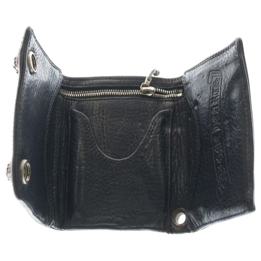正規品　クロムハーツ　クロスパッチカスタム　3fold ウォレット　財布 CHROME HEARTS（クロムハーツ） 3FOLD クロスパッチ付きクロスボタン