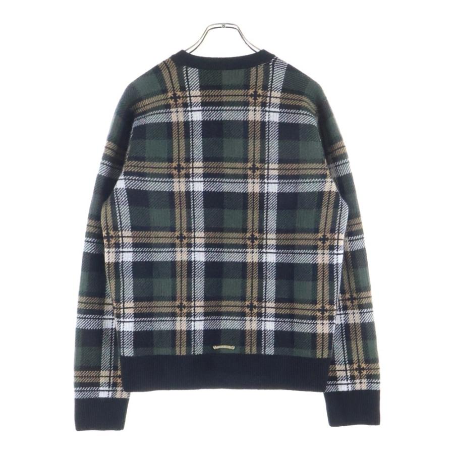 CHROME HEARTS クロムハーツ BIG CITY CH PLS カシミヤ混 チェック柄 Vネックウールニット マルチ_1