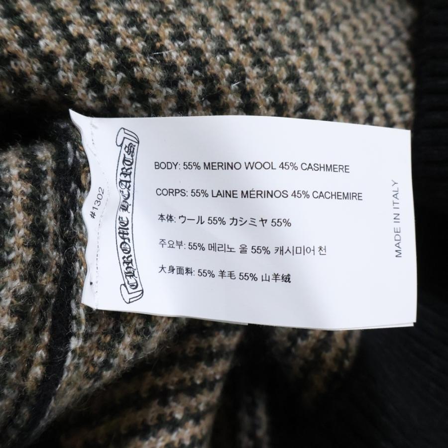 CHROME HEARTS クロムハーツ BIG CITY CH PLS カシミヤ混 チェック柄 Vネックウールニット マルチ_7
