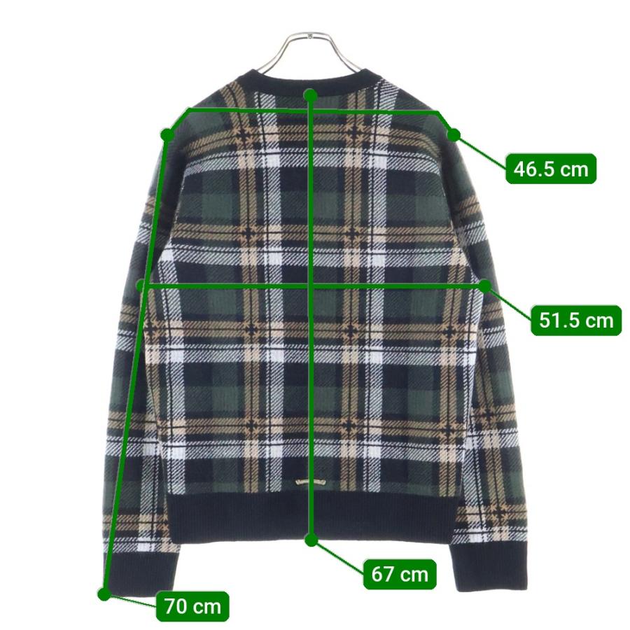 CHROME HEARTS クロムハーツ BIG CITY CH PLS カシミヤ混 チェック柄 Vネックウールニット マルチ_8