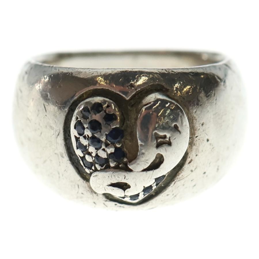 CHROME HEARTS クロムハーツ　ハートリング 純正サファイア　9号 CHROME HEARTS（クロムハーツ） HEART IN BAND P SAP ハートインバンド