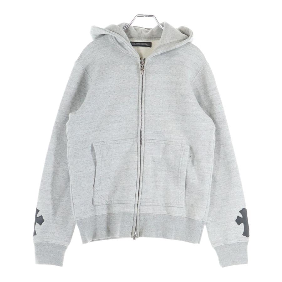 CHROME HEARTS グレー パーカー CHROME HEARTS（クロムハーツ） #10ダガージップ 袖クロスパッチ付き