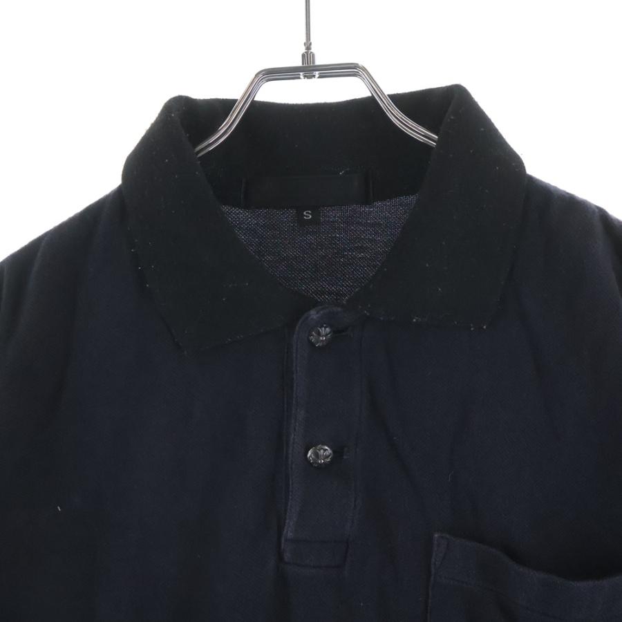 CHROME HEARTS クロムハーツ 半袖ポロシャツ ブラック トームパッチ CHROME HEARTS（クロムハーツ） クロスボールボタン 半袖ポロシャツ