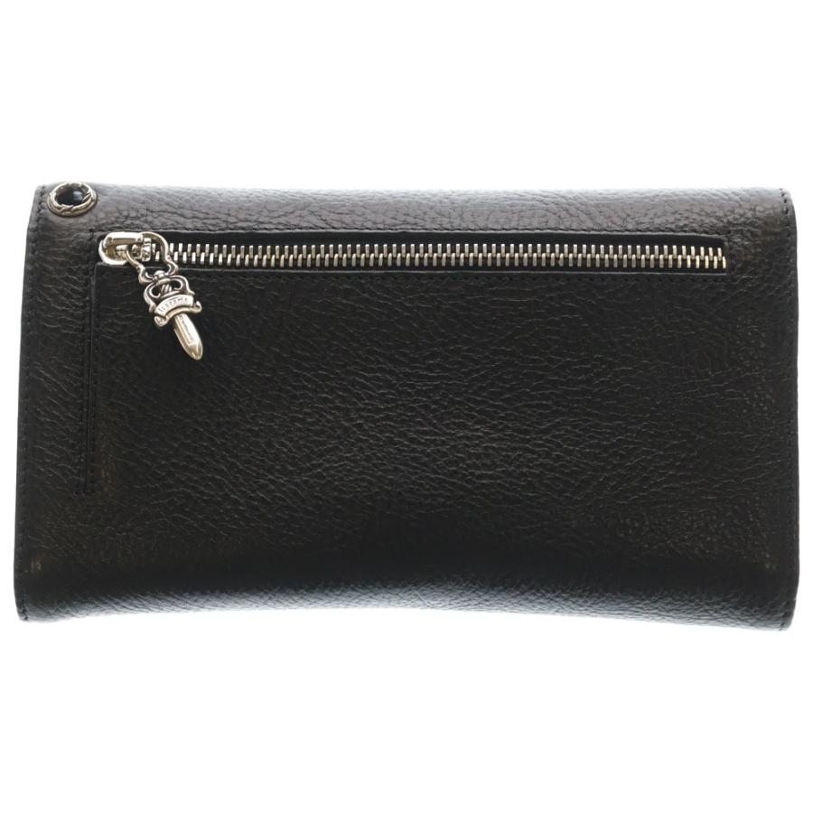 CHROME HEARTS クロムハーツ WAVE ウェーブ レザーウォレット 財布 ブラックBCA375 CHROME HEARTS（クロムハーツ） WAVE ウェーブ レザーウォレット 財布