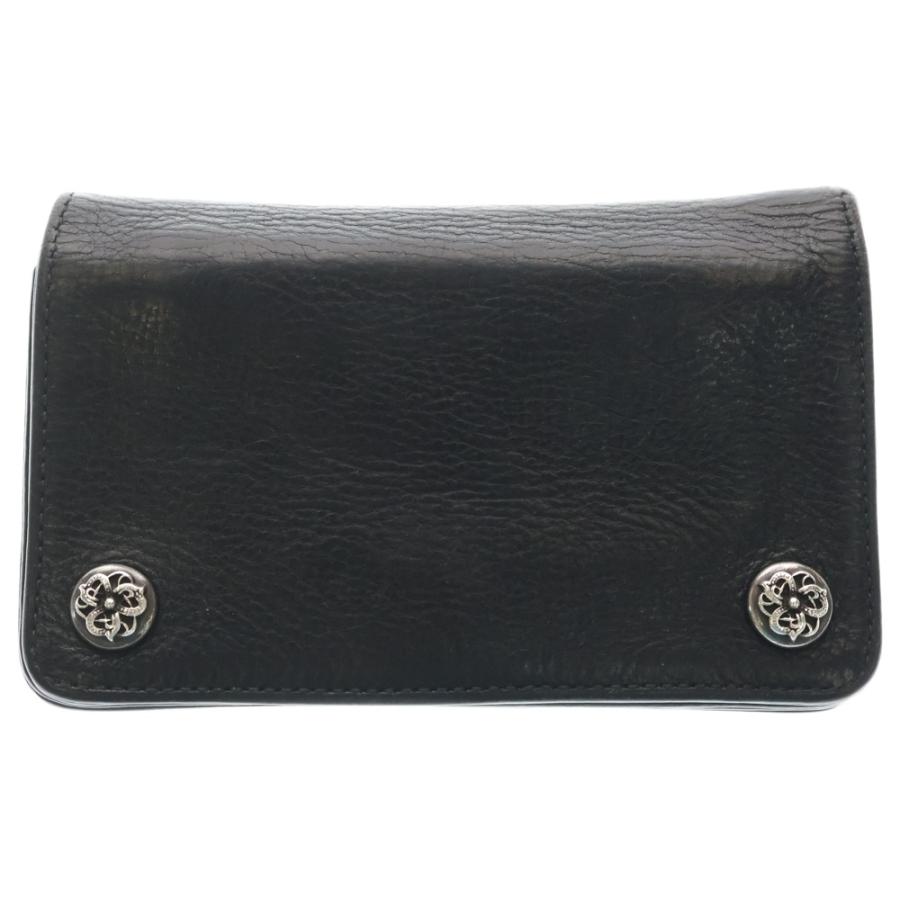 CHROME HEARTS 折り財布 1 zipウォレット ブラックレザー CHROME HEARTS（クロムハーツ） 1ZIP 1ジップ ケルティックボタン