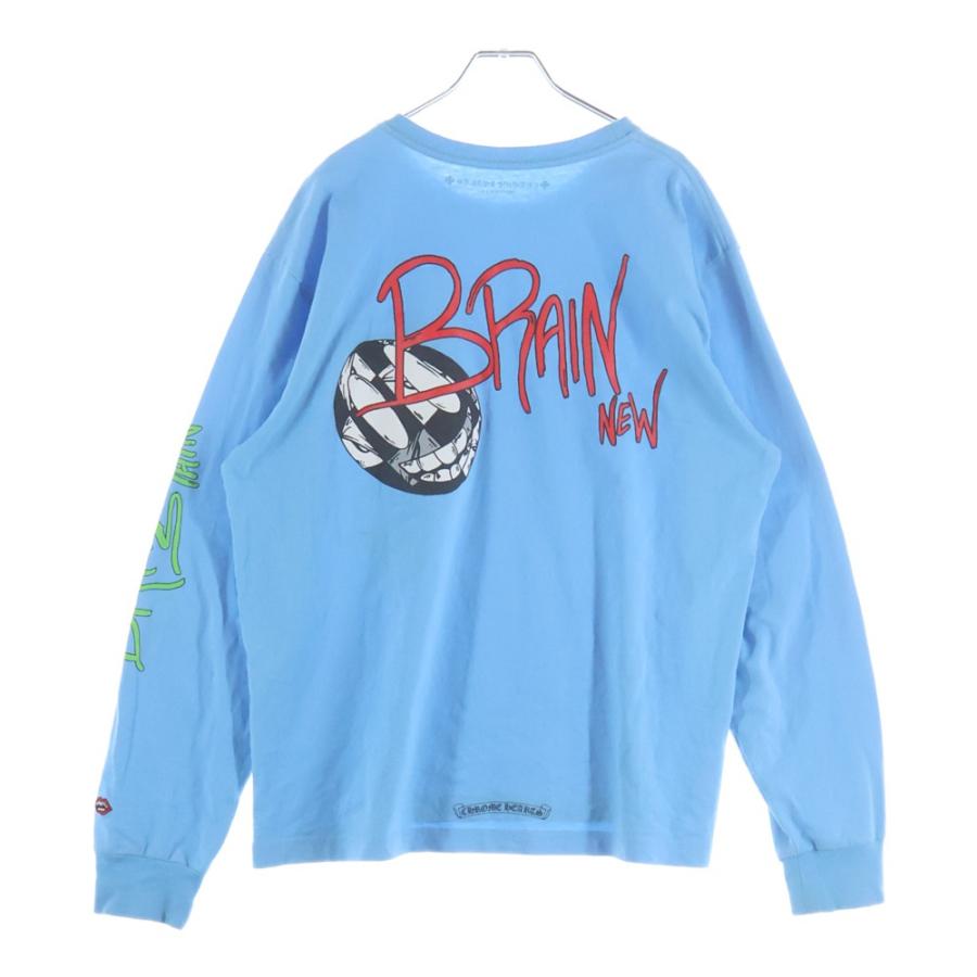 「激レア」クロムハーツマッティーボーイ 青と白のストライプ 長袖ポロシャツ CHROME HEARTS（クロムハーツ） ×MATTY BOY BRAIN NEW L/S TEE