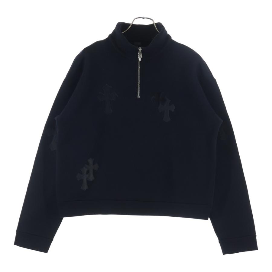 【新作】クロムハーツ　スエット（フードなし） CHROME HEARTS（クロムハーツ） Y NOT ハラコレザークロスパッチハーフ