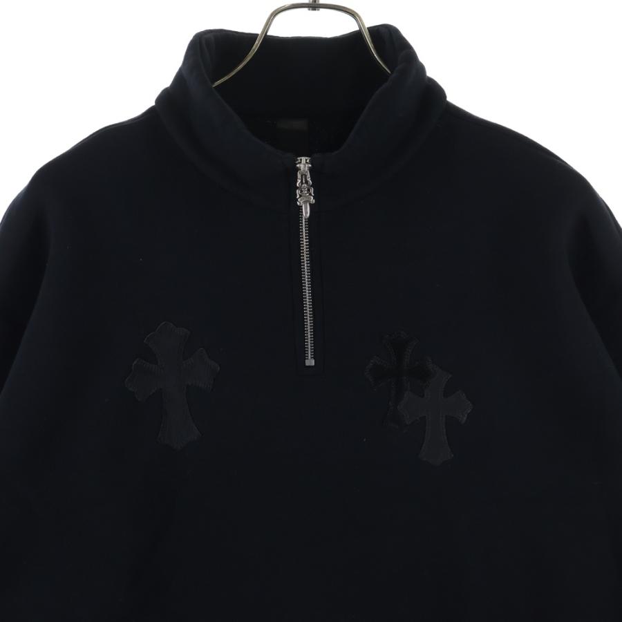 【新作】クロムハーツ　スエット（フードなし） CHROME HEARTS（クロムハーツ） Y NOT ハラコレザークロスパッチハーフ