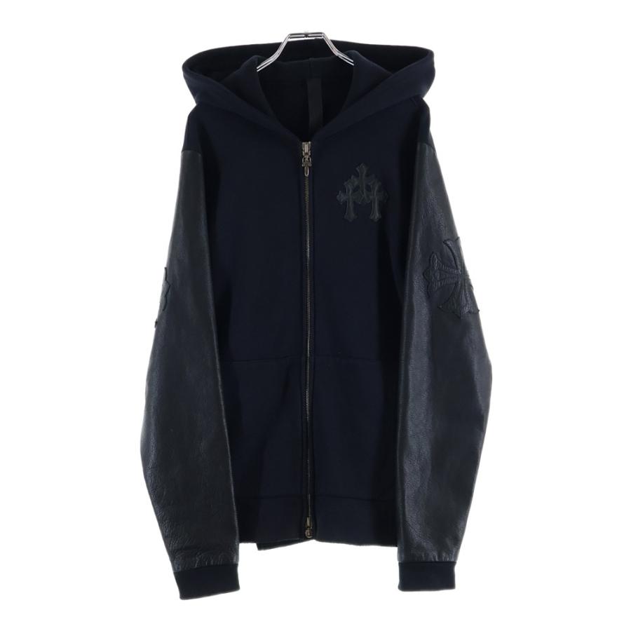 CHROME HEARTS（クロムハーツ） Y NOT HD ZIP 袖レザー切り替えクロス