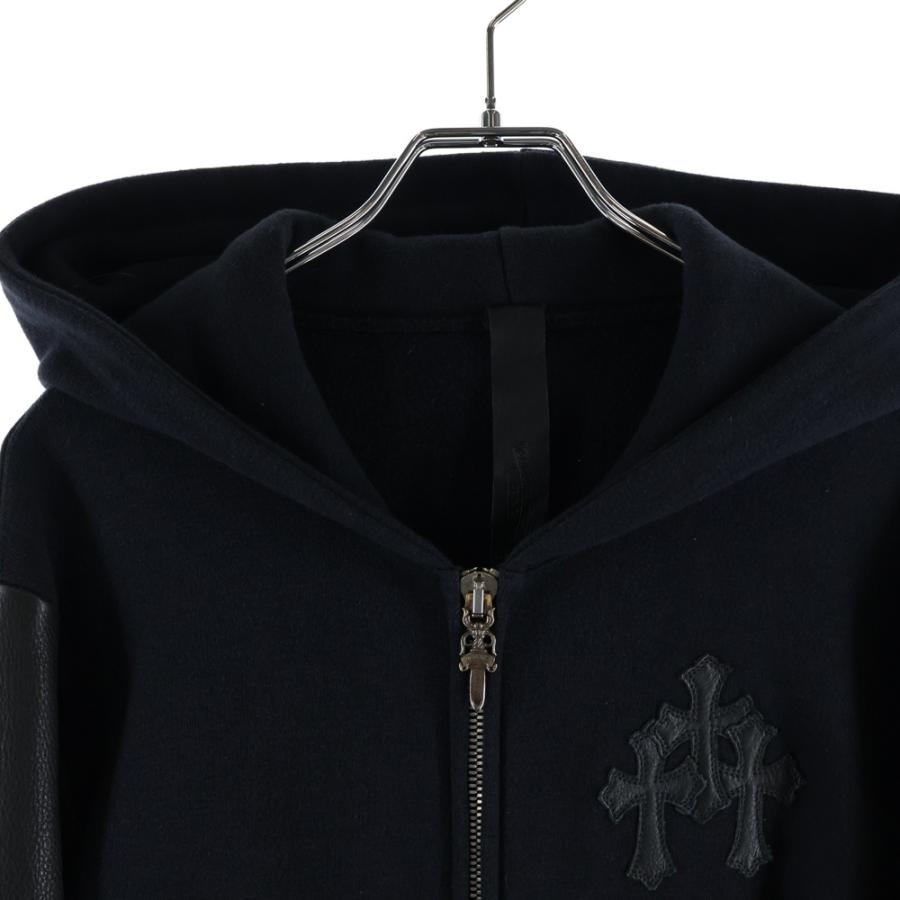CHROME HEARTS（クロムハーツ） Y NOT HD ZIP 袖レザー切り替えクロス
