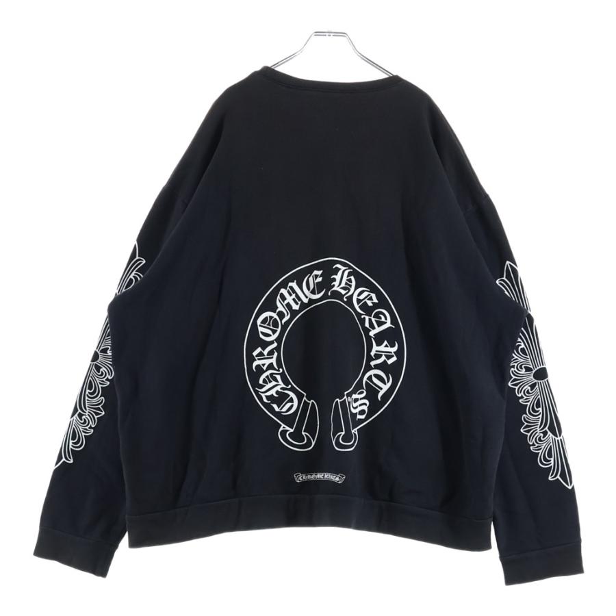 CHOROMEHEARTS　クロムハーツ　長袖　ホースシュー　袖クロス　黒　S CHROME HEARTS（クロムハーツ） Horseshoe Arm Floral Cross L/S