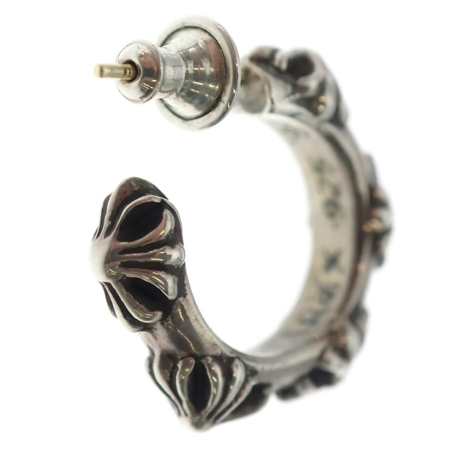 CHROME HEARTS クロムハーツ クロスバンドフープ ピアス シルバー CHROME HEARTS（クロムハーツ） HOOP CROSS クロスバンド フープピアス