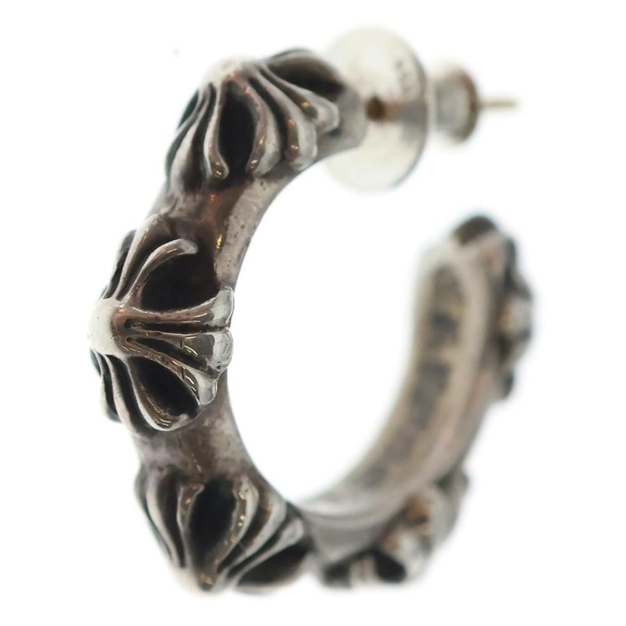 CHROMEHEARTS シルバー フープ型ピアス CHROME HEARTS（クロムハーツ） HOOP CROSS クロスバンド フープピアス