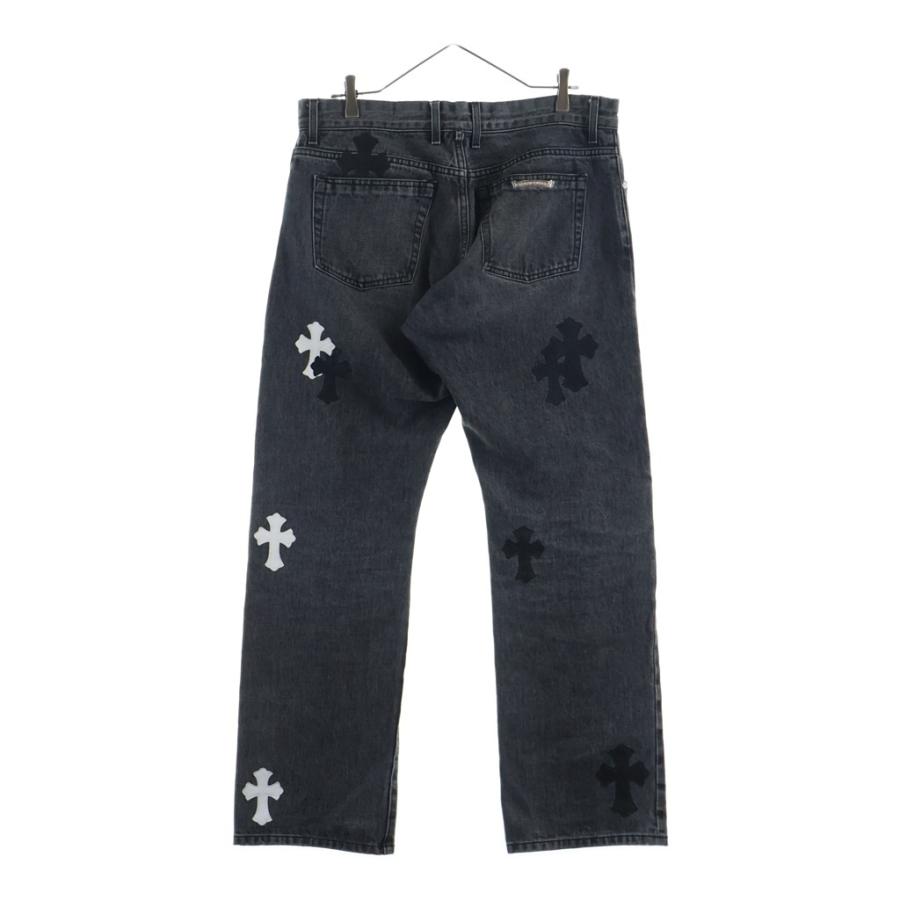 クロムハーツSurf Pants スタープリント柄クロスパッチ ブラック 29 CHROME HEARTS（クロムハーツ） JEAN SL FLEURKNEE クロスパッチ付き