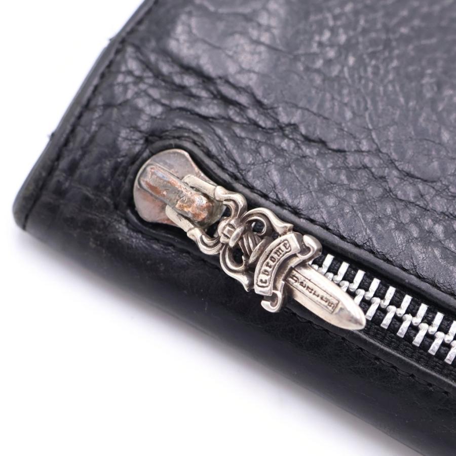 クロムハーツ グリーシー ウォレット ブラック×シルバー クロスボールボタン CHROME HEARTS（クロムハーツ） GREASY グリーシー クロスボールボタン