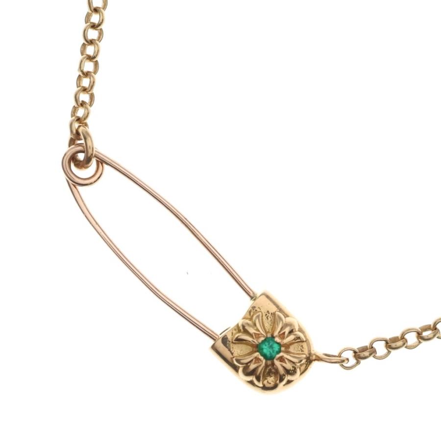 CHROME HEARTS（クロムハーツ） 22K SAFETY PIN NECKLACE R16 1EMRLD