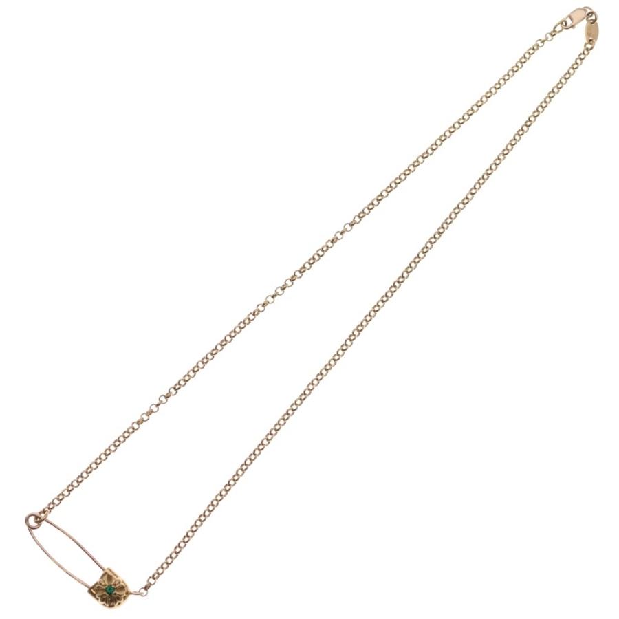 CHROME HEARTS（クロムハーツ） 22K SAFETY PIN NECKLACE R16 1EMRLD