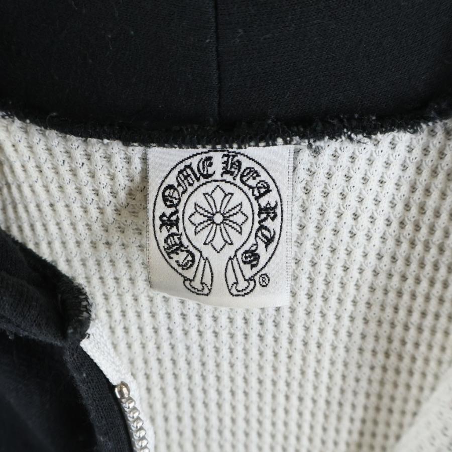 CHROME HEARTS クロムハーツ OLD SWTSHRT HD ZIP オールド 裏地サーマル 袖ロゴ ホースシュープリント ダガージップフーディ パーカー ブラック CHROME HEARTS（クロムハーツ） OLD SWTSHRT HD ZIP オールド 裏地