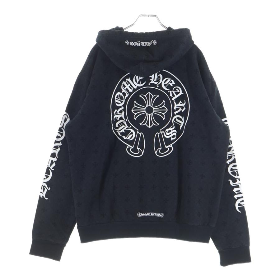 CHROME HEARTS クロムハーツ SWTSHRT PLVR CHプラス総柄 バックCHプラスプリント プルオーバーパーカー ブラック CHROME HEARTS（クロムハーツ） SWTSHRT PLVR CHプラス総柄 バックCH