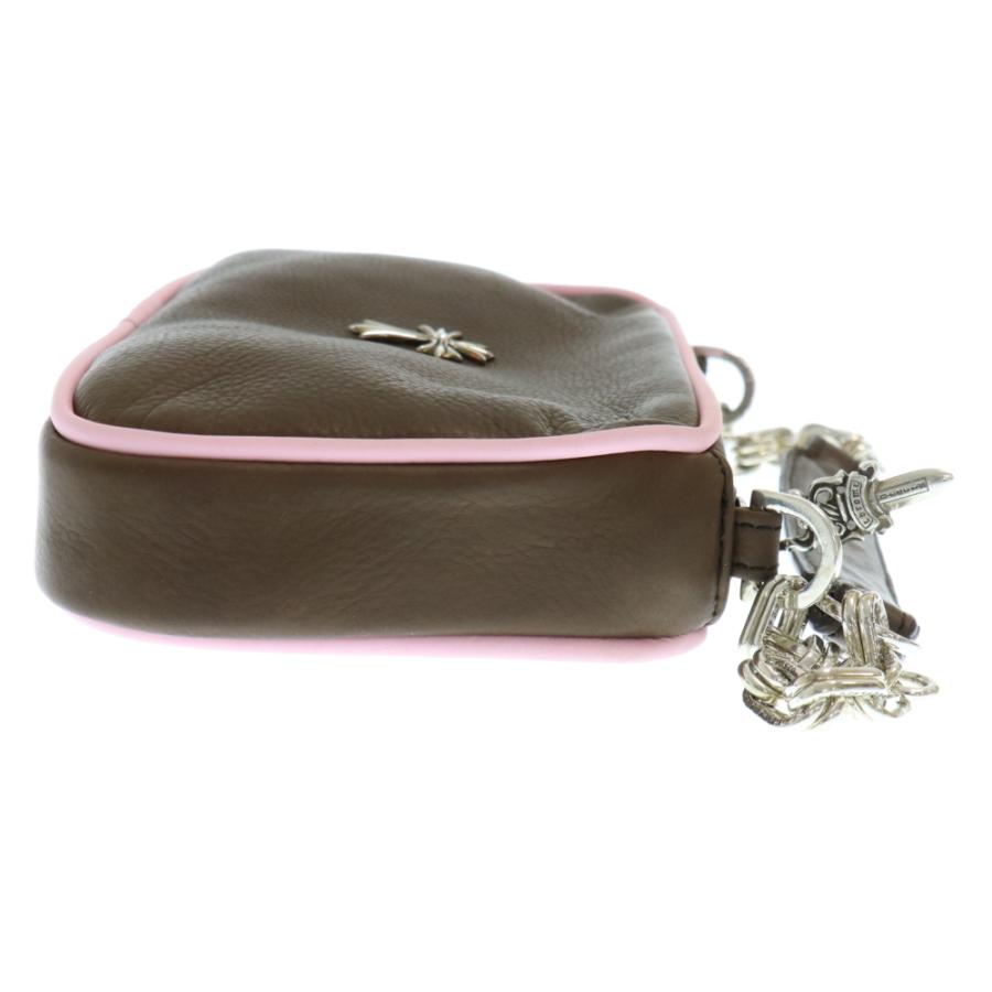 CHROME HEARTS クロムハーツ PULP BAG タイニーCHクロス ハンドバッグ ブラウン/ピンク CHROME HEARTS（クロムハーツ） PULP BAG タイニーCHクロス