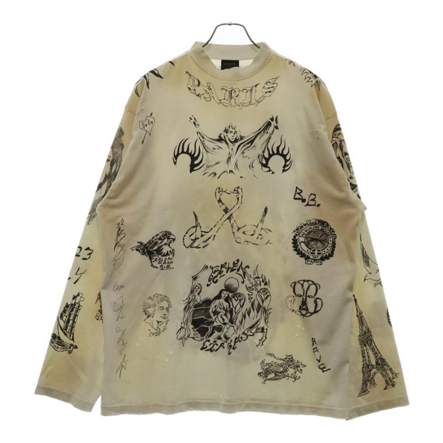BALENCIAGA バレンシアガ 24SS 総柄メタル グラフィック 長袖T BALENCIAGA バレンシアガ 24SS 総柄メタル グラフィック 長袖T