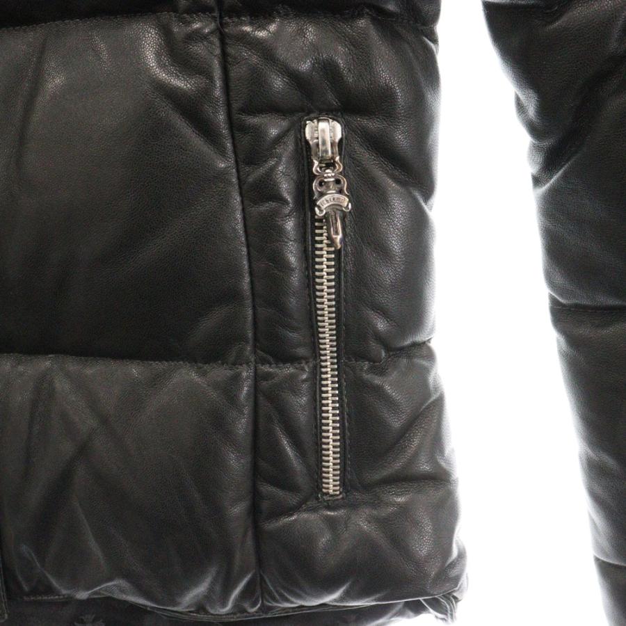 CHROME HEARTS クロムハーツ レザーダウンジャケット ブラック CHROME HEARTS クロムハーツ レザーダウンジャケット ブラック